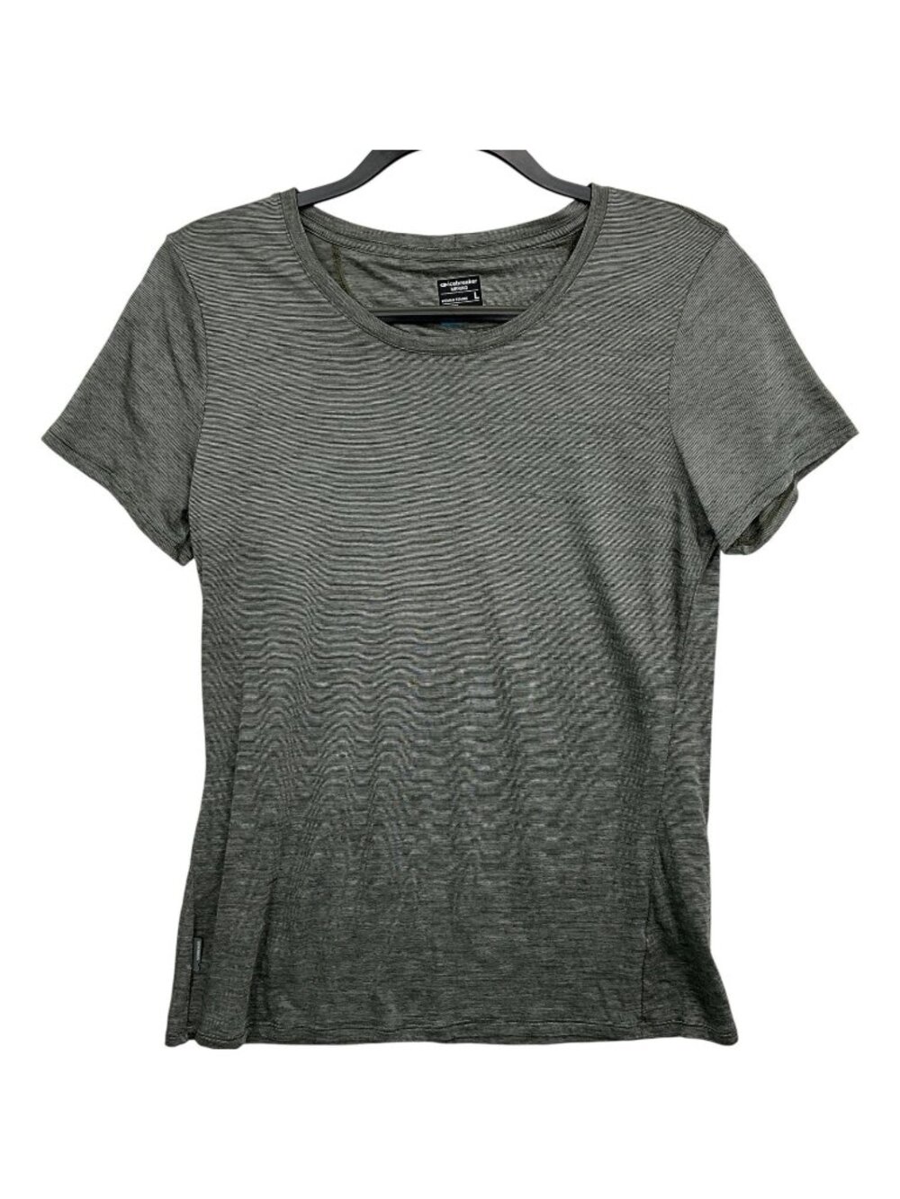 Icebreaker Cool-Lite T Shirt Womens Large Gray Merino Wool Blend Short Sleeve